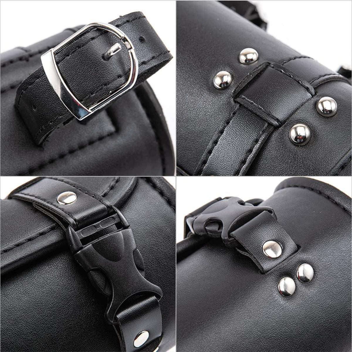 Motorrad Gabeltasche Mini Kunstleder Werkzeugbeutel Schwarz