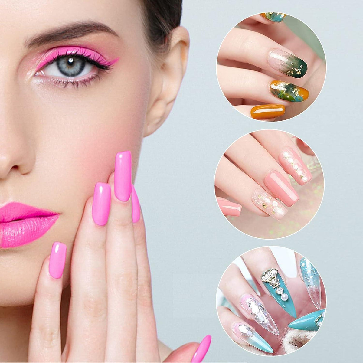 120er Nagelformen Set mit Pinsel & Nagelfeile für Polygel