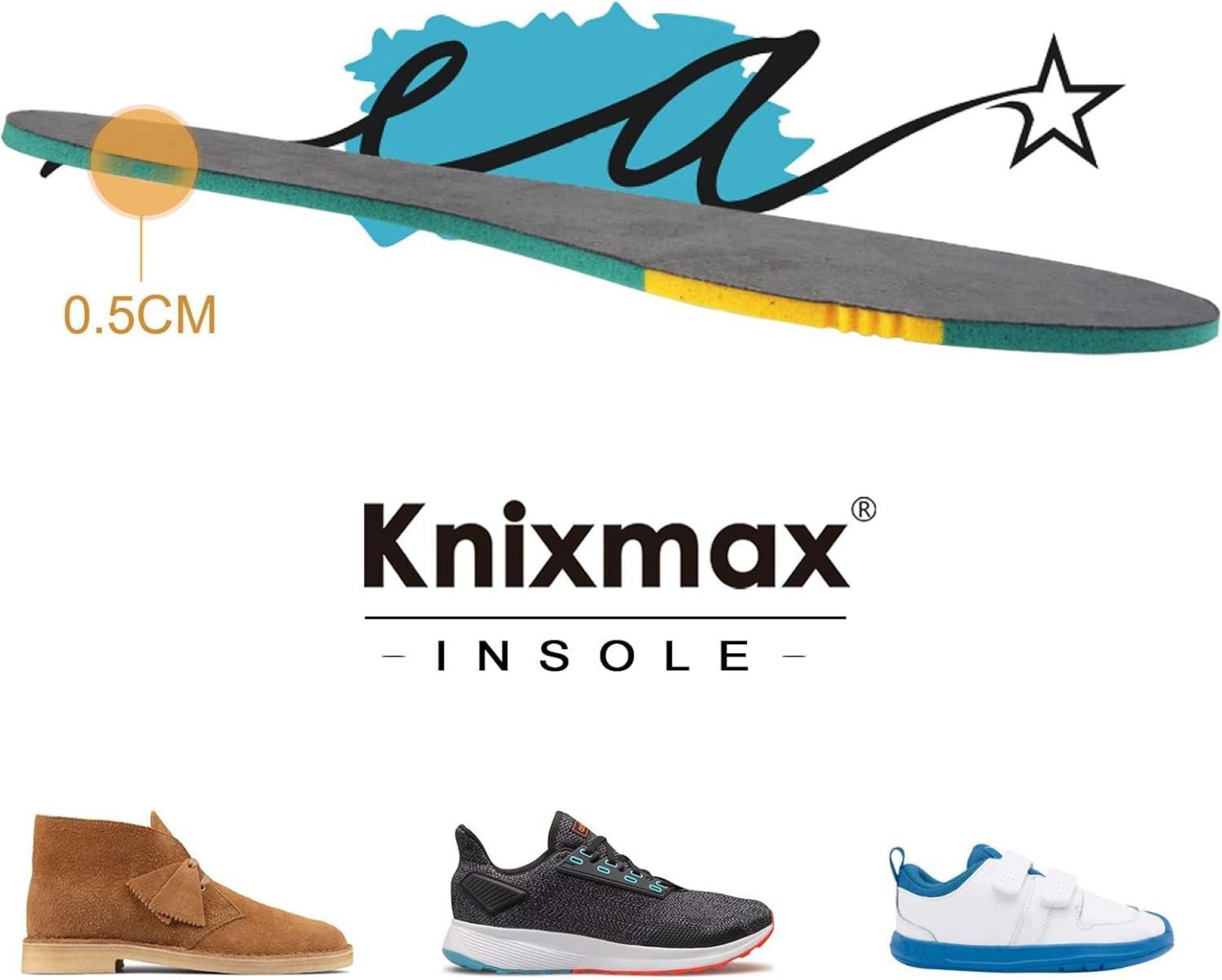 Knixmax Memory Schaum Einlegesohlen Herren Damen Gr.36-46EU Soft Foam Grau