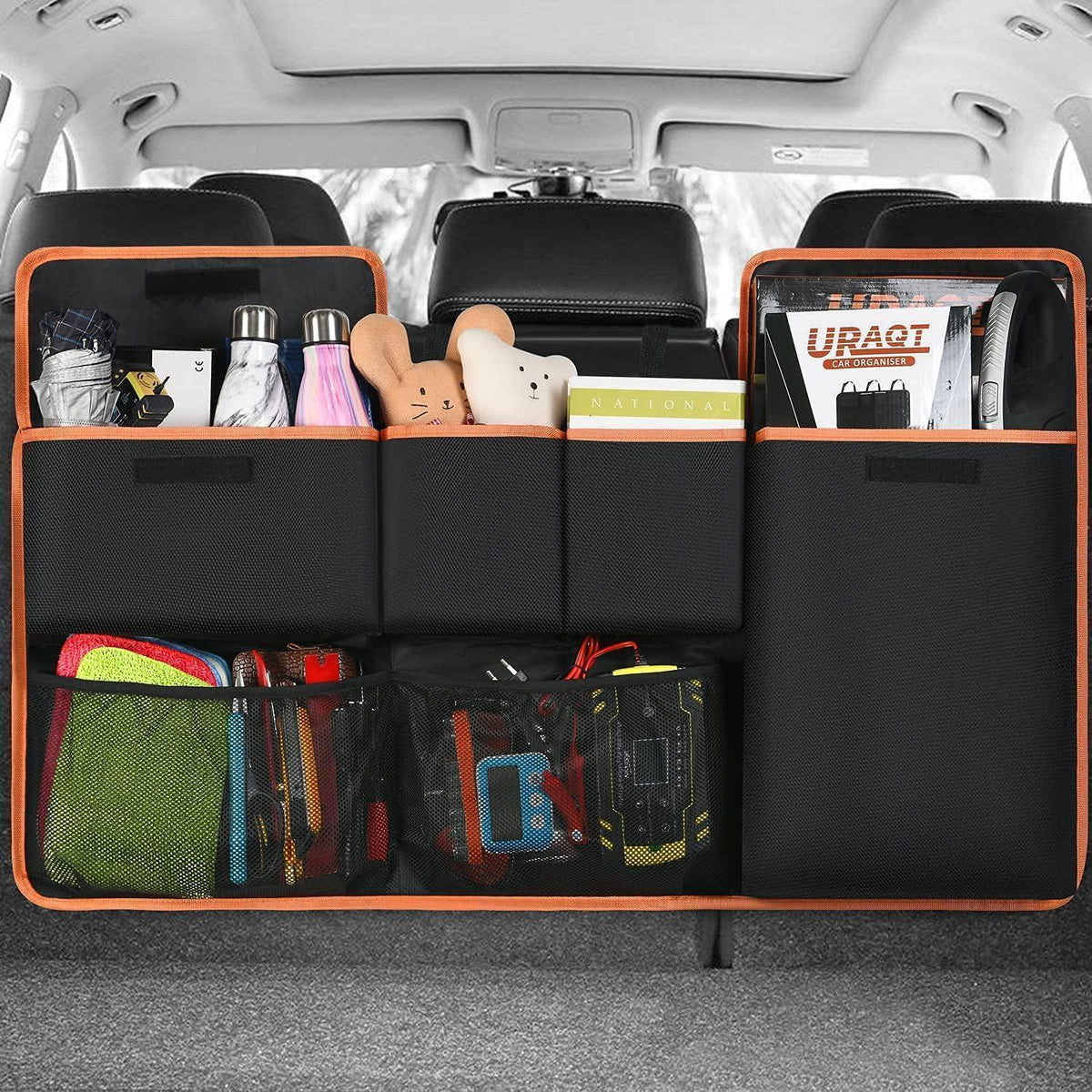Kofferraum Organizer Orange 96x44 cm mit 6 Taschen