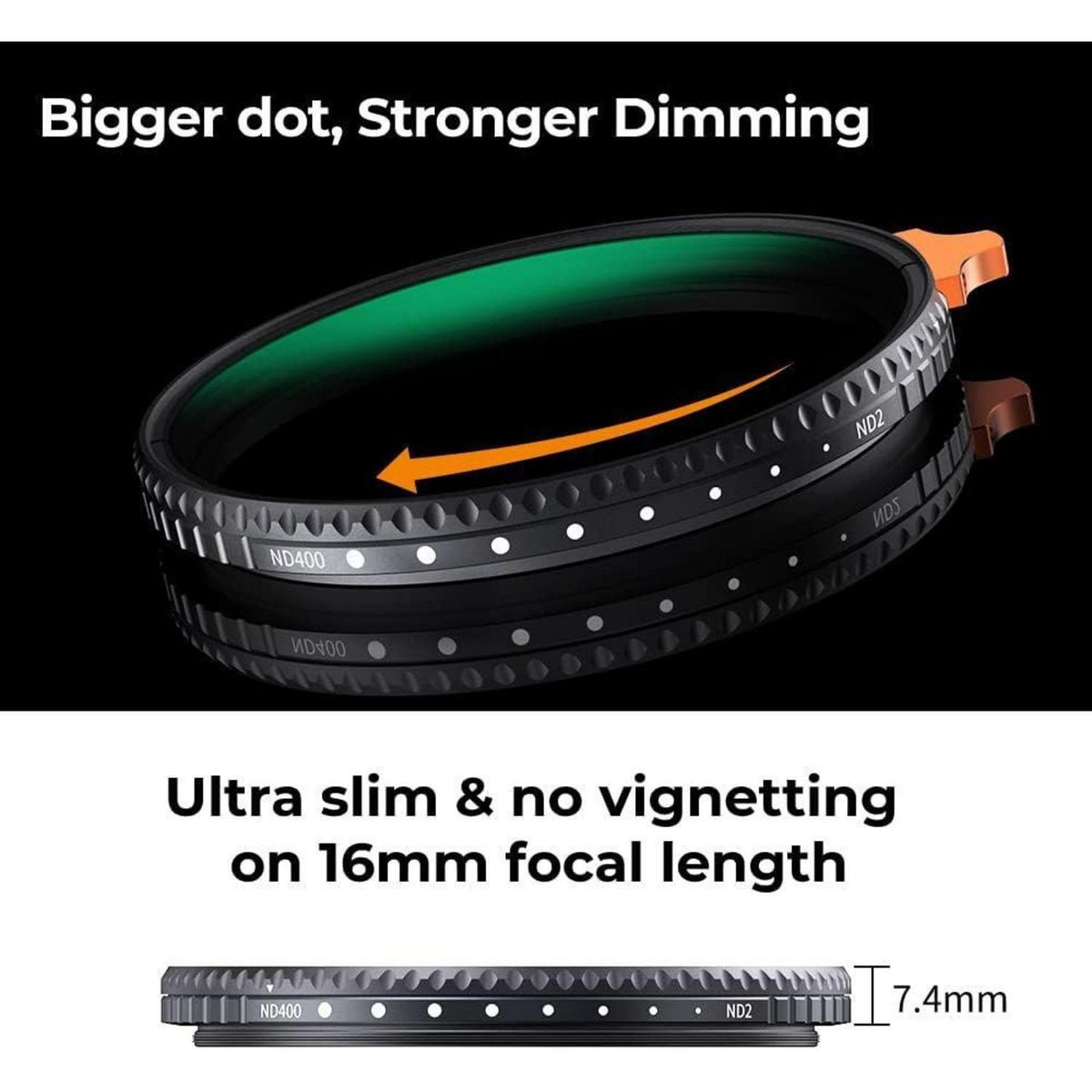 Variabler ND-Filter 52mm ND2-400 mit Hebel und Tasche
