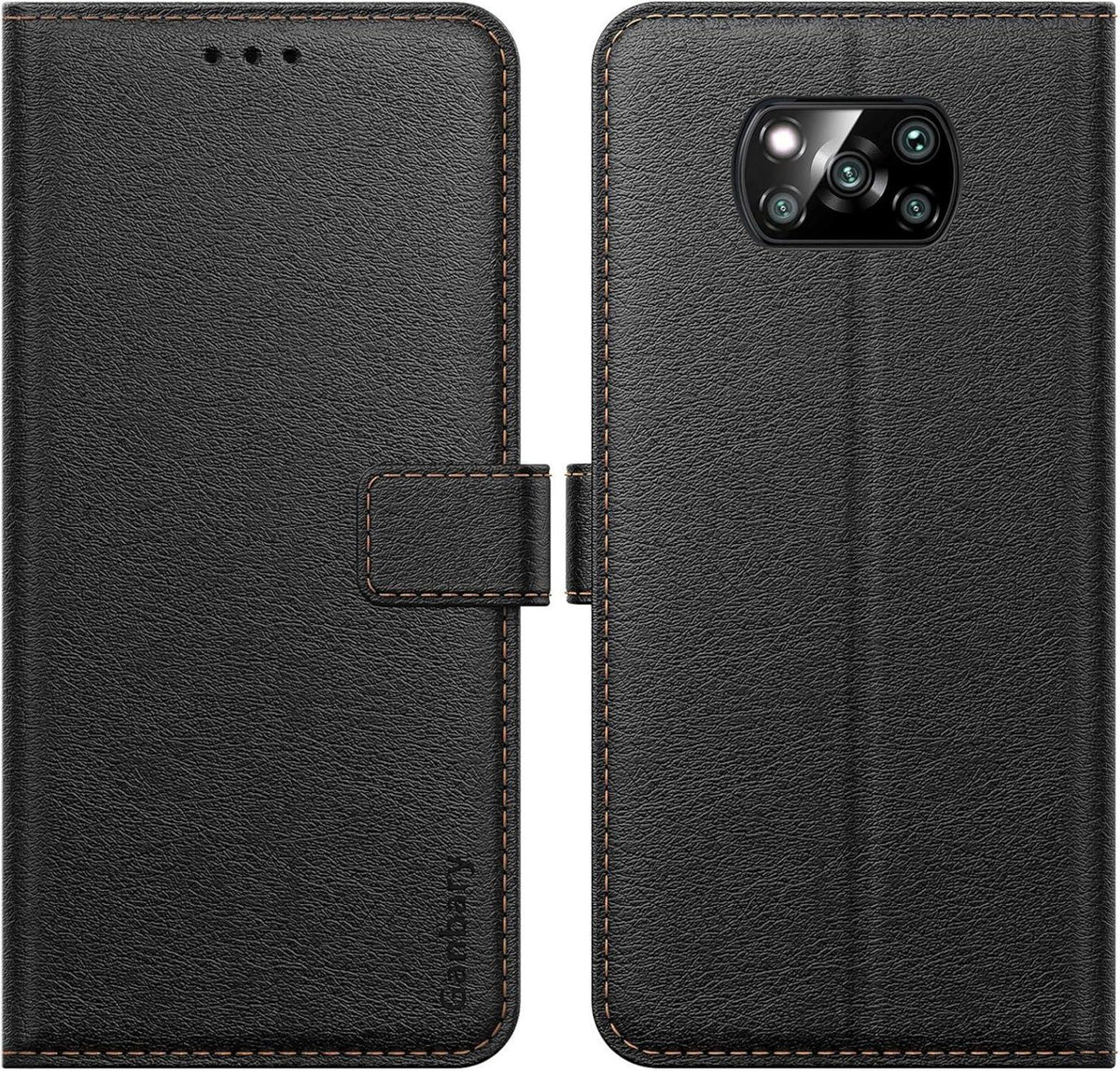 Ganbary Xiaomi Poco X3 Pro NFC Hülle Schwarz Magnet Standfunktion