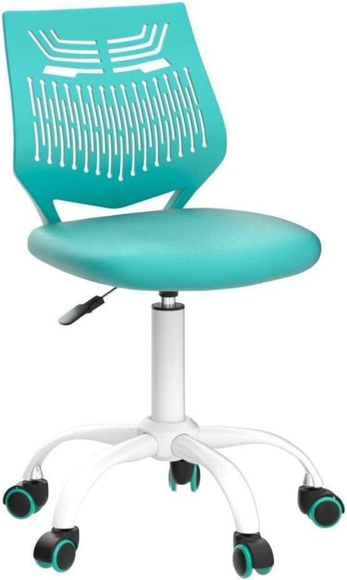 Verstellbarer Bürostuhl Stoffsitz Aqua 55 cm Rückenlehne bequem
