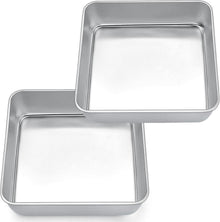Quadratische Kuchenform Edelstahl Brownie Backform 2er-Set 21x21x5cm
