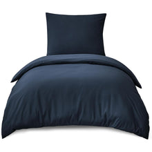 Bettwäsche Set 155x220 Blau Mikrofaser Reißverschluss