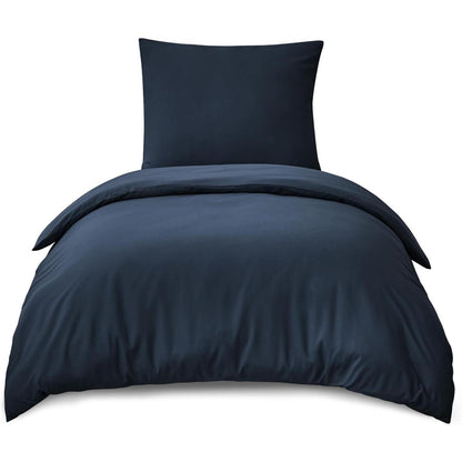 Bettwäsche Set 155x220 Blau Mikrofaser Reißverschluss