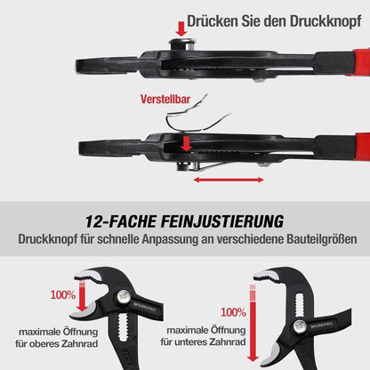 Profi Wasserpumpenzange 250mm Cr-V Stahl verstellbar
