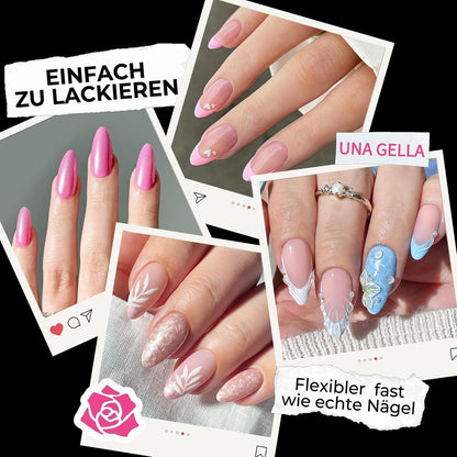 Mandel Nagelspitzen 216 Stück – 12 Größen für Gelnägel & Acryl