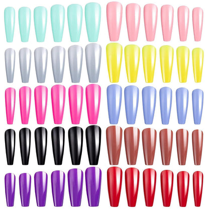 240 Extra Lange Ballerina Nägel – 10 Farben & 12 Größen