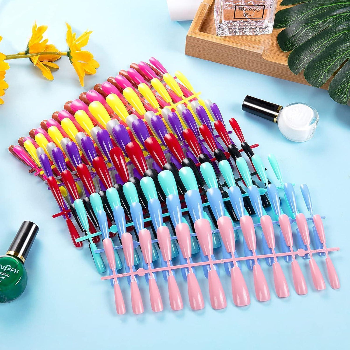 240 Extra Lange Ballerina Nägel – 10 Farben & 12 Größen