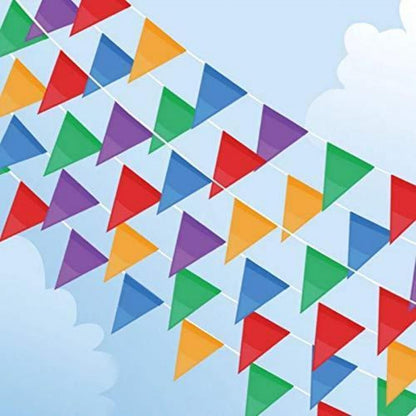 656ft Wimpelkette – Mehrfarbige Nylon Girlande für Party & Deko