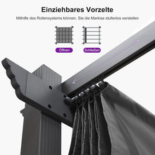 Aluminium Pergola 3 x 3.65 m Wasserdicht Winterfest Grau