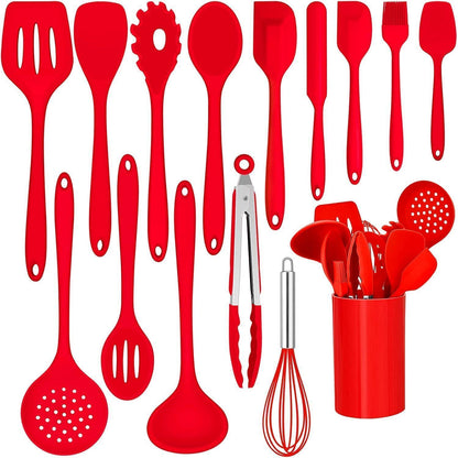 15-teiliges Silikon Küchenhelfer Set – Kochutensilien für Küche & Backen
