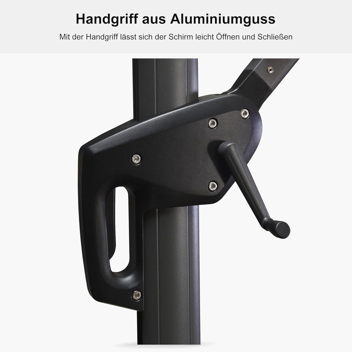 Sonnenschirm 300x300 cm Ampelschirm Kurbel 360° drehbar Fußpedal