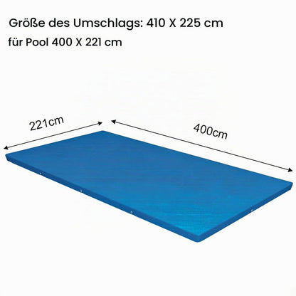 Rechteckige Poolabdeckung 400x211 cm, Wasserdicht & Winddicht