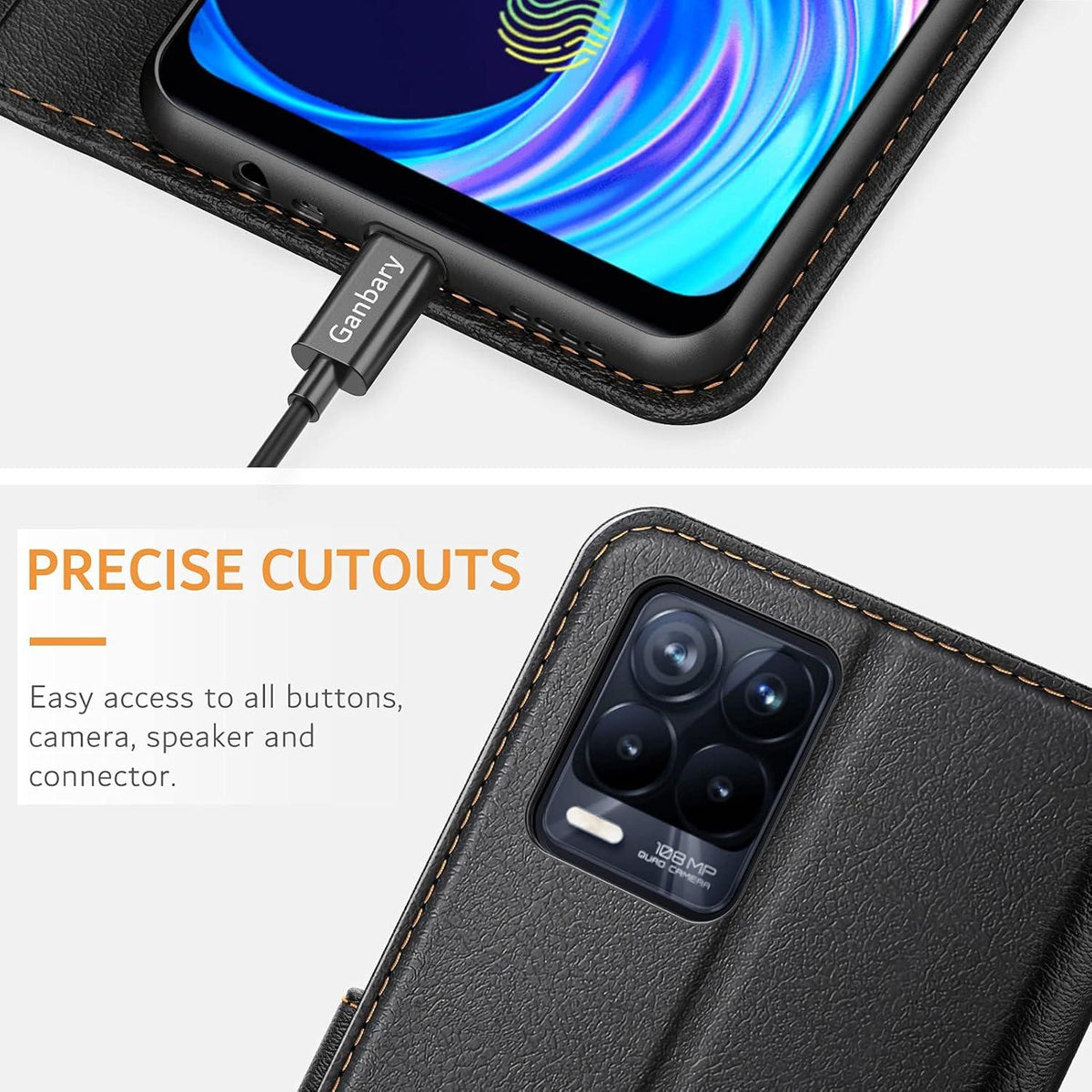 Ebay: Realme 8 / 8 Pro 4G Handyhülle Premium Leder Flipcase Schwarz