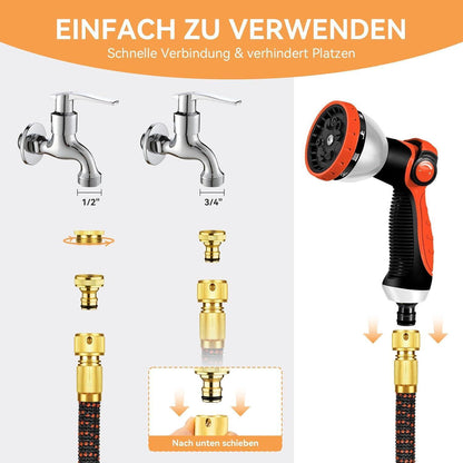 Flexibler Gartenschlauch 30m Latex Wasserschlauch 3/4 Zoll