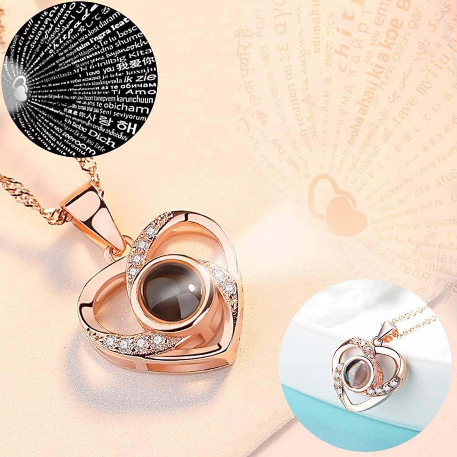 Handgefertigte Rosenschmuck-Geschenkbox mit Infinity-Halskette