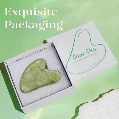 Gua Sha Stein Natürlicher Jade für Gesichtsmassage - Weihnachtsgeschenk