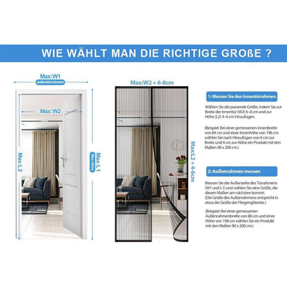 Magnetischer Fliegengitter für Balkontür, 100x240cm Schwarz