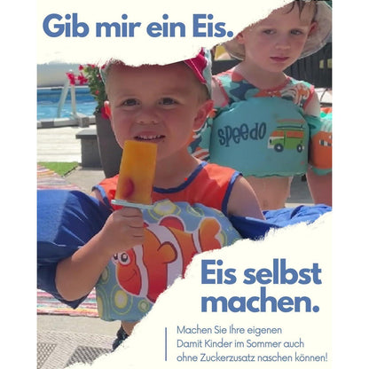 Eis am Stiel Eisformen 9er Set Blau BPA Frei mit Zubehör DIY