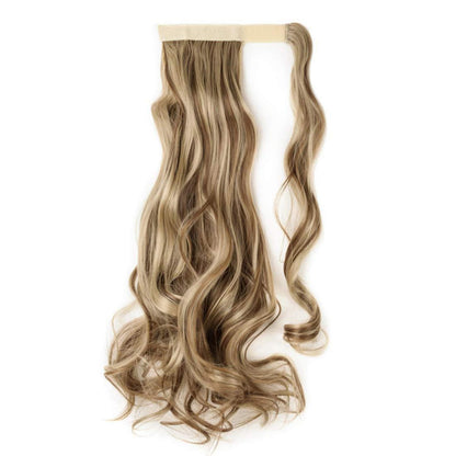 Lockiger Pferdeschwanz-Haarteil – Hellbraun & Ash Blonde