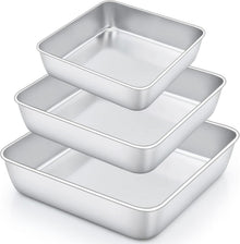 Quadratische Kuchenform 3er-Set Edelstahl Brownie Backform