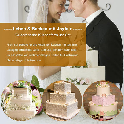 Edelstahl Quadratische Kuchenform 3er-Set Backform Brownie Lasagne