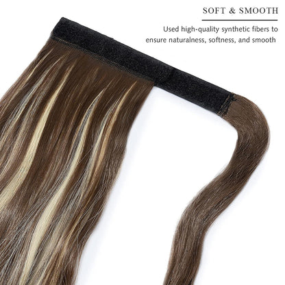 Gewellter Pferdeschwanz Clip-in Haarverlängerung Chestnut Brown & Blond