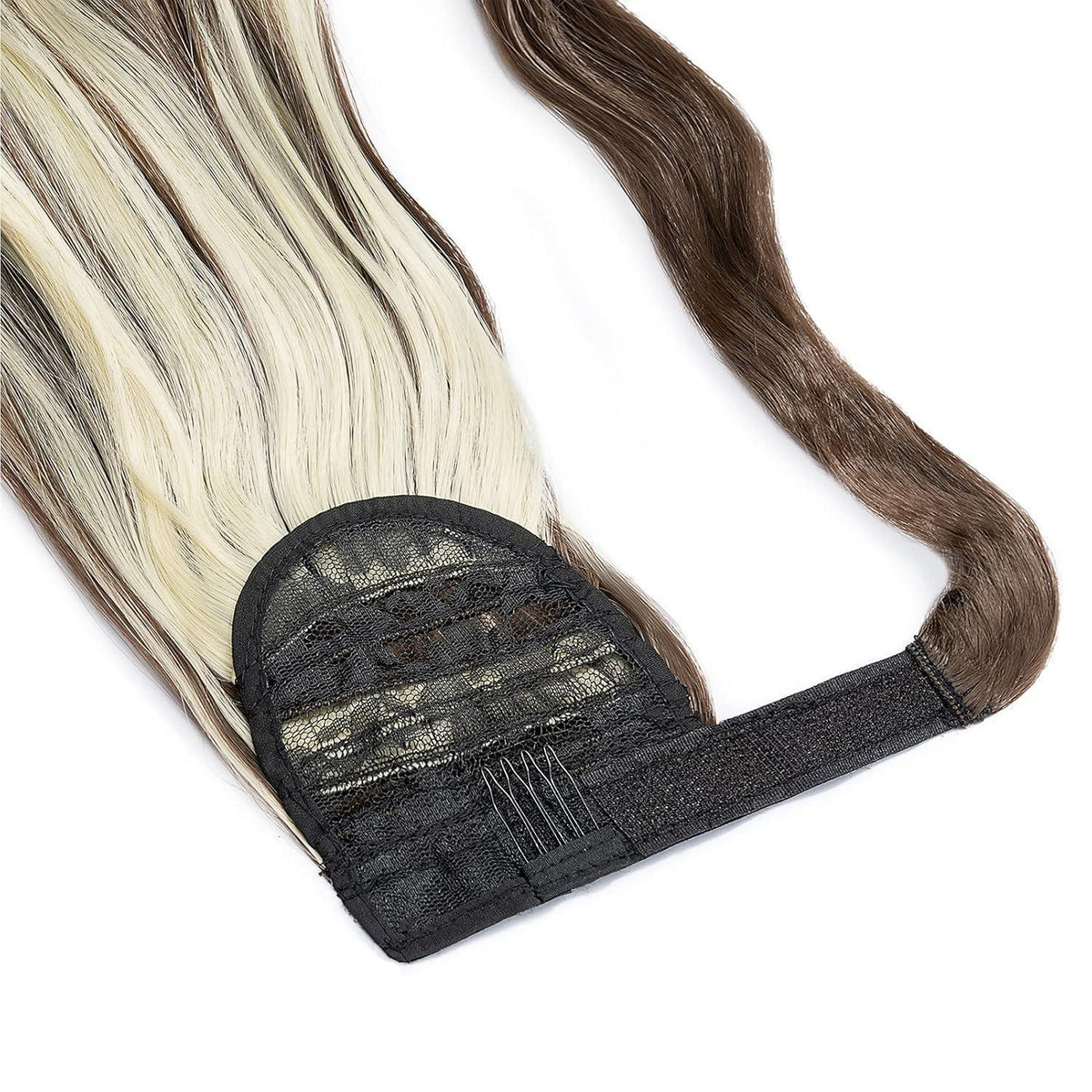 Gewellter Pferdeschwanz Clip-in Haarverlängerung Chestnut Brown & Blond