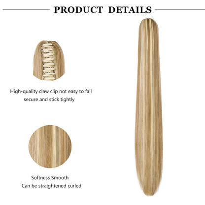 Zopf Haarteil Sandy Blonde & Gebleichtes Blond 55cm