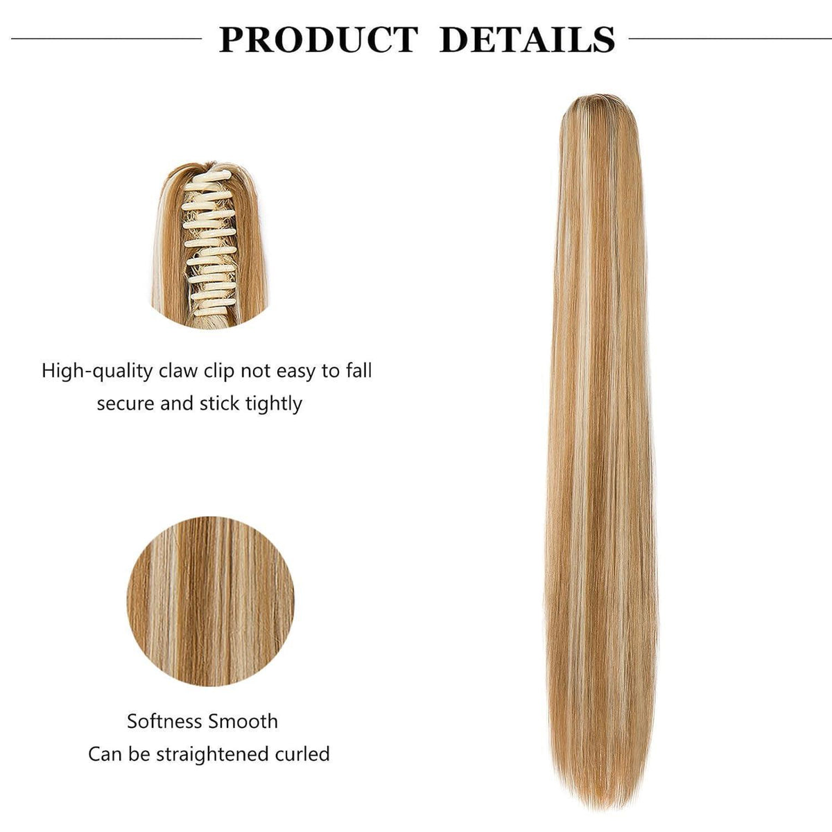 Zopf Haarteil Dunkelblond & Bleichblond – 55 cm Volumen