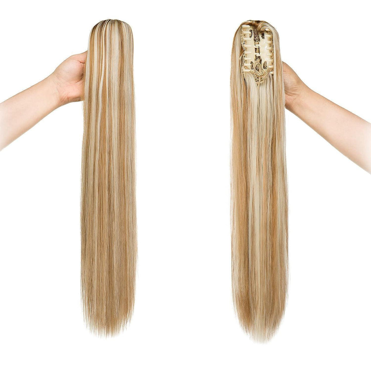 Zopf Haarteil Dunkelblond & Bleichblond – 55 cm Volumen