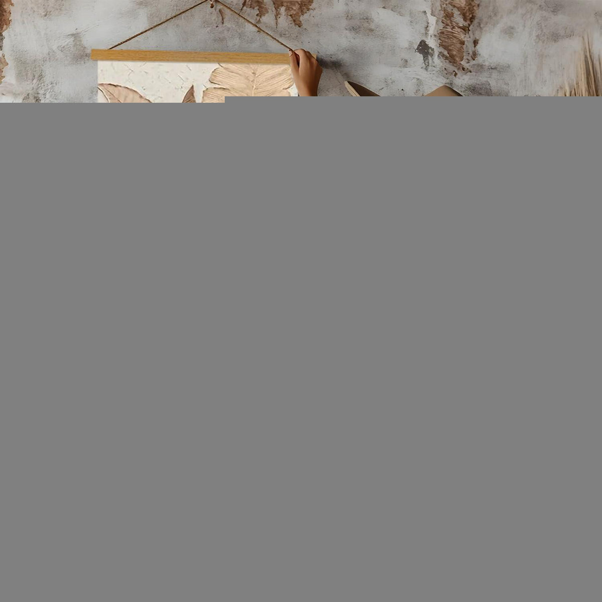 Magnetische Posterleiste Teak 120cm, Holz Bilderrahmen zum Aufhängen