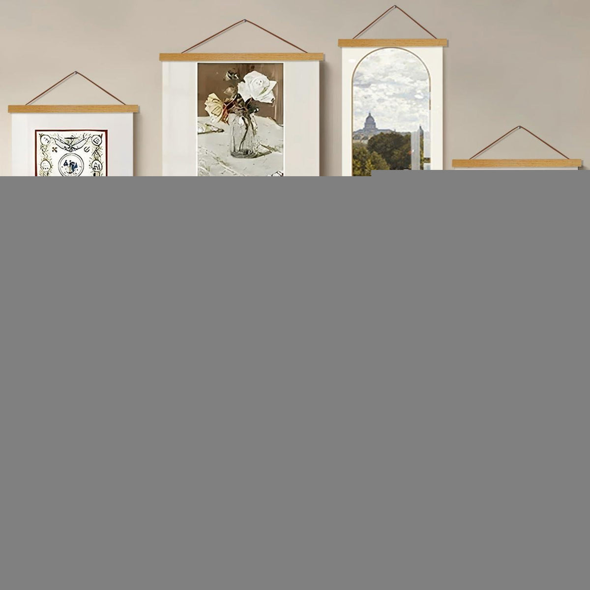 Magnetische Posterleiste Holz 100cm Teak 2er Set