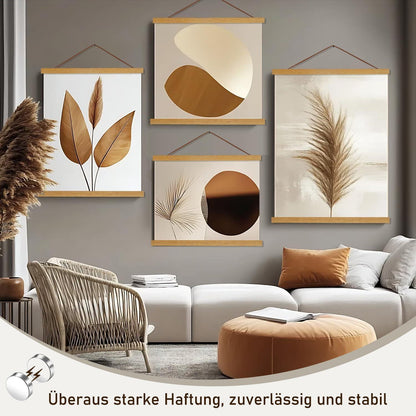 Magnetische Posterleiste Holz 100cm Teak 2er Set