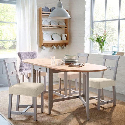 Stuhlhussen 4er-Set Elastisch Cremeweiß Modern