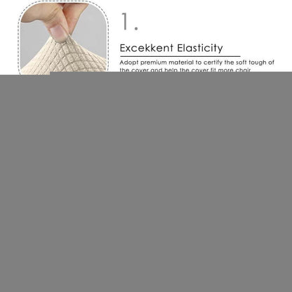 Stuhlhussen 4er-Set Elastisch Cremeweiß Modern
