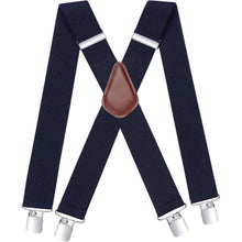 HISDERN Hosenträger Herren 5cm breit 4 Metall Clip X-Form