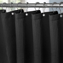 Waffel Duschvorhang Wasserdicht Anti Schimmel 182x92 cm Schwarz