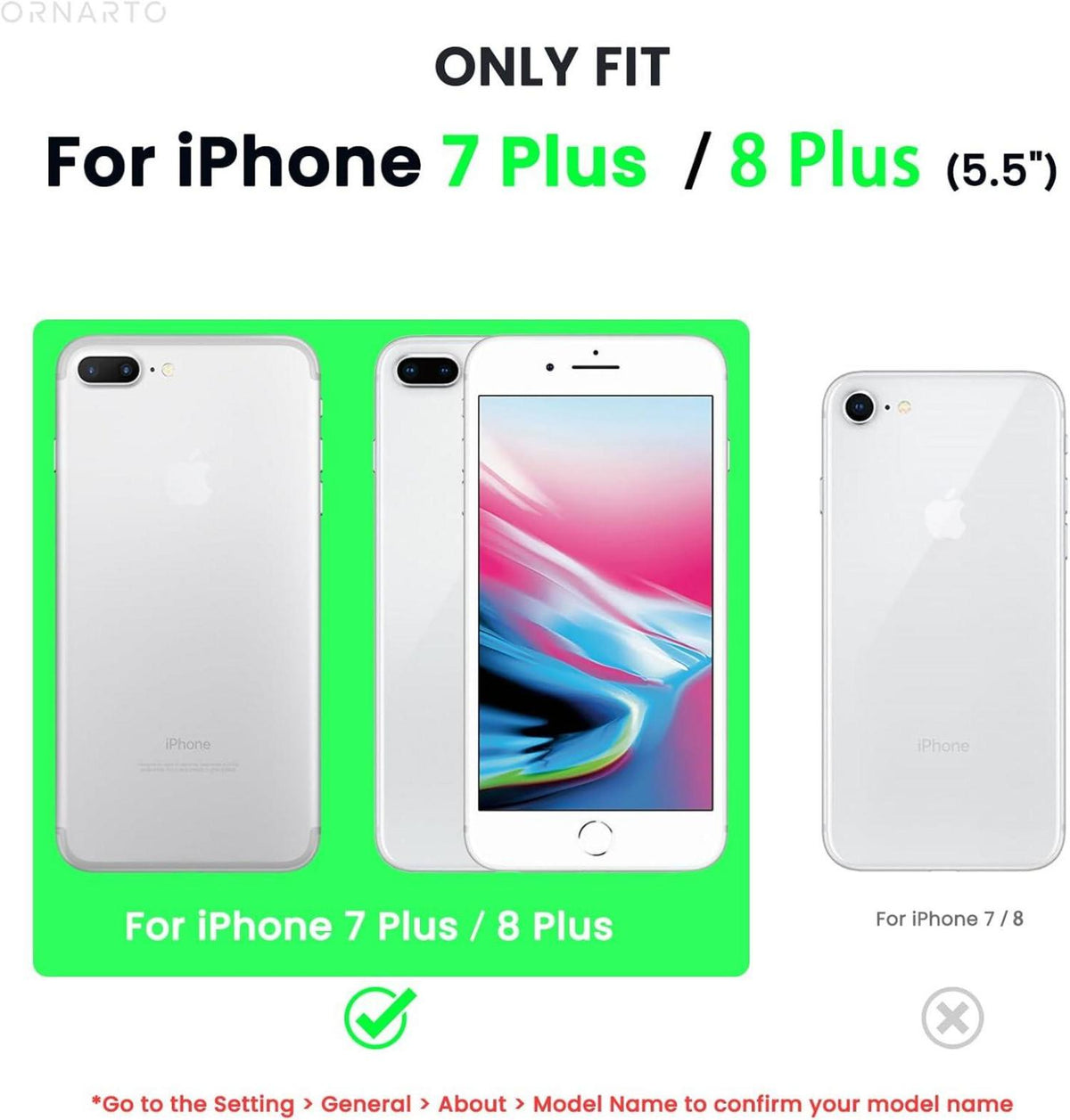 ORNARTO iPhone 8 Plus Silikon Hülle Ultra Dünn Voller Schutz
