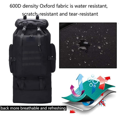100L Trekkingrucksack Herren Wasserdicht Molle Taktisch Schwarz