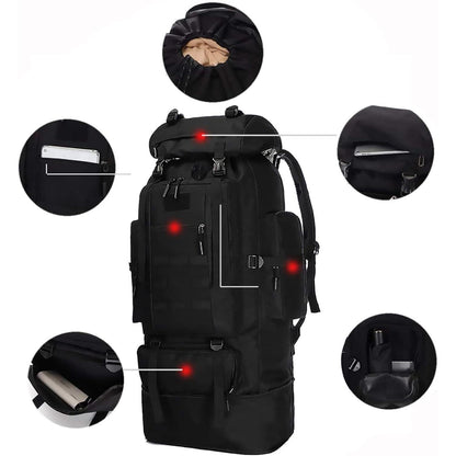 100L Trekkingrucksack Herren Wasserdicht Molle Taktisch Schwarz