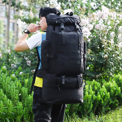 100L Trekkingrucksack Herren Wasserdicht Molle Taktisch Schwarz