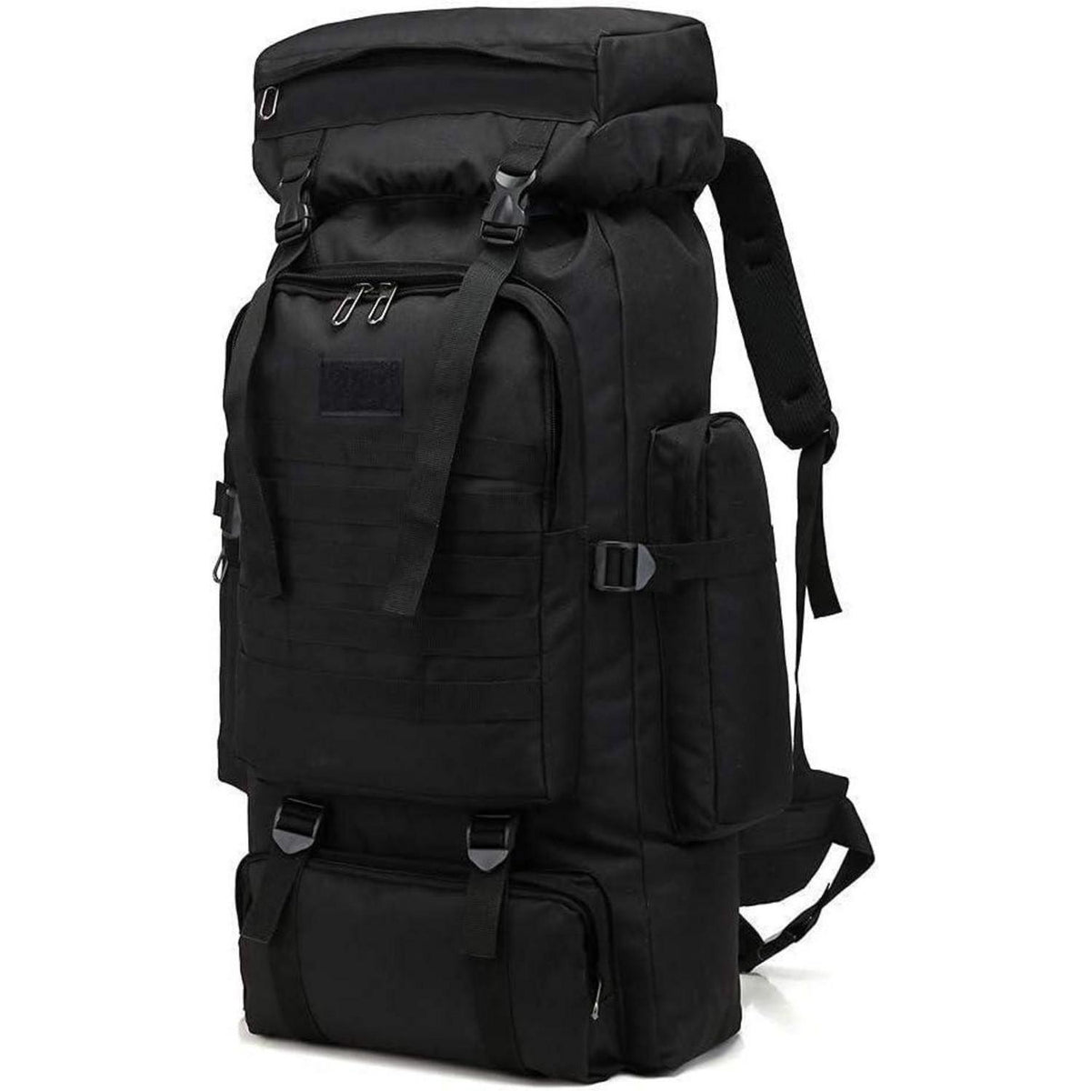 Großer Wanderrucksack 60-80L wasserdicht für Herren & Damen Schwarz
