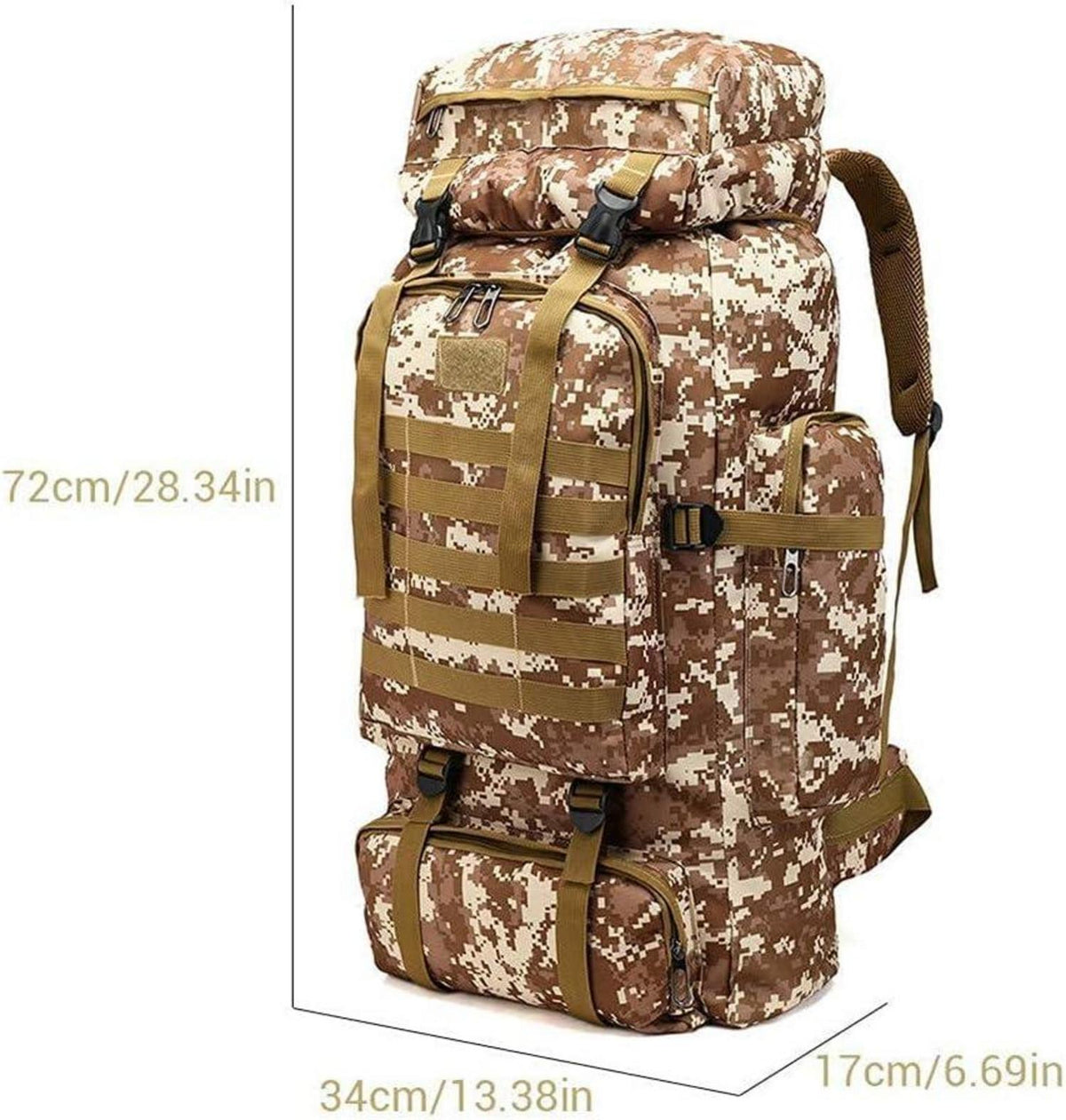 Großer 80L Military Camouflage Rucksack für Herren