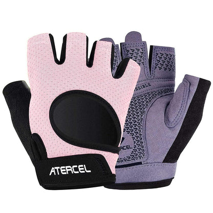 Fitness Handschuhe mit Polsterung und Zuglaschen Rosa M