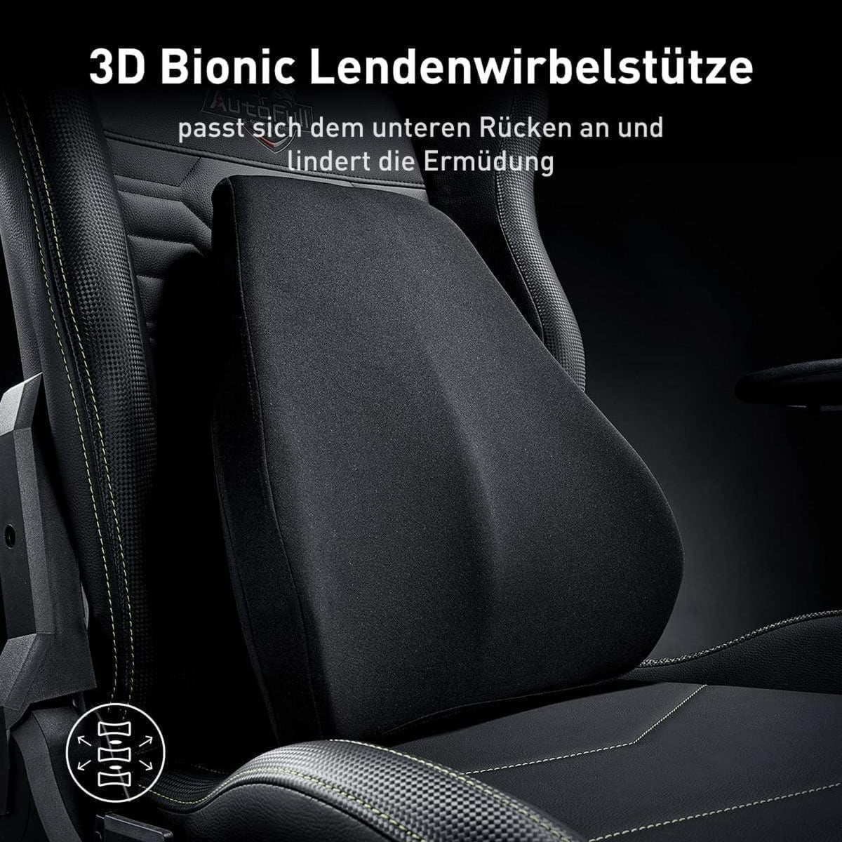 AutoFull C3 Gaming Stuhl Ergonomisch Lordosenstütze Grau