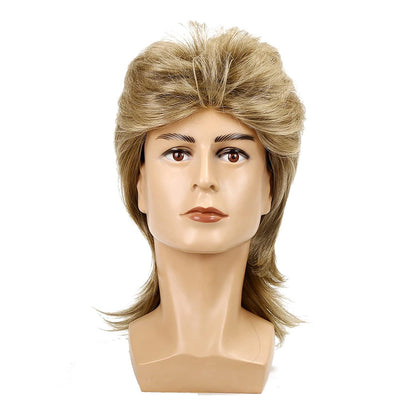 Männer Blonde 80er Mullet Perücke Synthetische Haare Cosplay