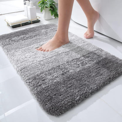Weicher Mikrofaser Badteppich 40x60 cm Grau, rutschfest & saugfähig